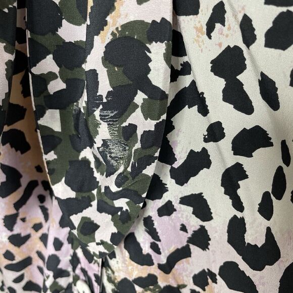 VERONICA BEARD Amani Dress Women 2 Silk Button Front Midi Leopard Print Stretch - Picture 7 of 16